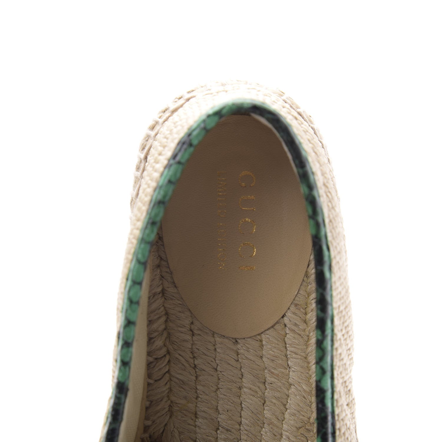 Gucci Straw Elaphe Matelasse GG Marmont Espadrilles 37.5 Natural New Shamarock 7 of 10