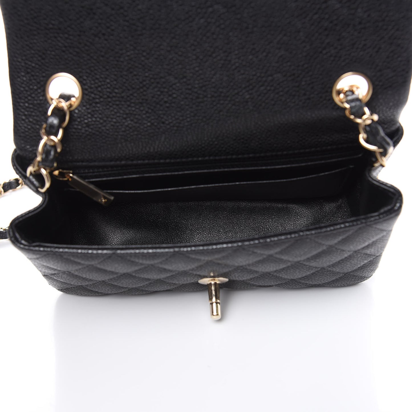 Caviar Quilted Mini Rectangular Flap Black