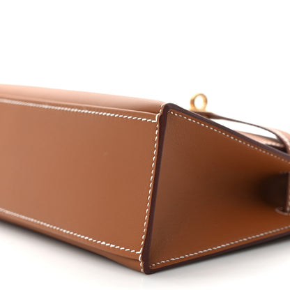Hermes Swift Kelly Pochette Clutch Gold 10 of 11