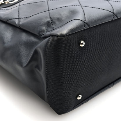 Chanel Coated Canvas Quilted Large Paris Biarritz Tote Black 9 of 10