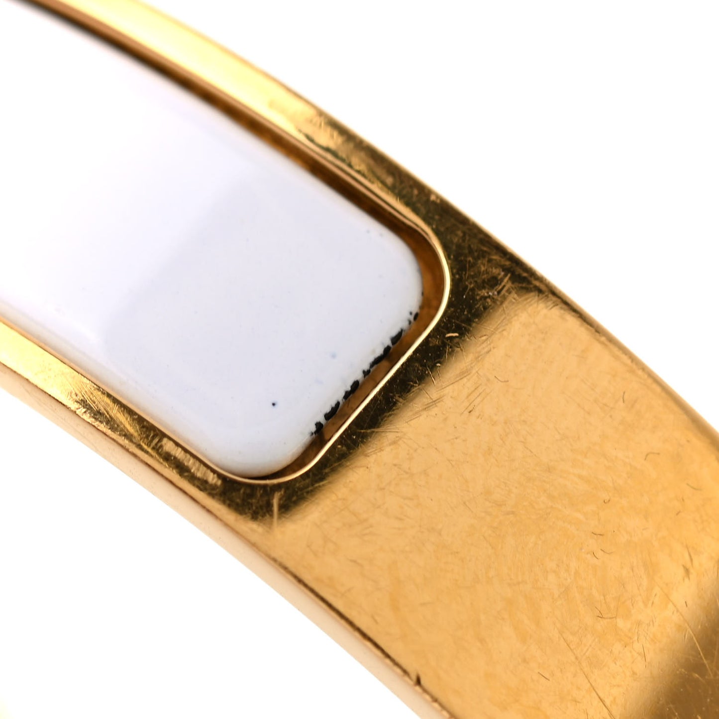 Enamel Narrow Clic Clac H Bracelet PM White