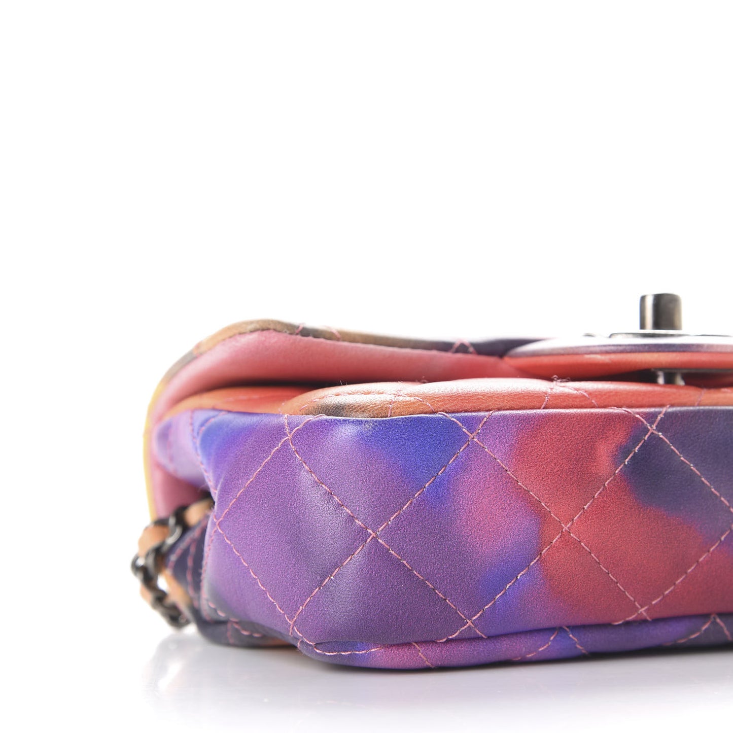 Lambskin Quilted Extra Mini Flower Power Flap Multicolor