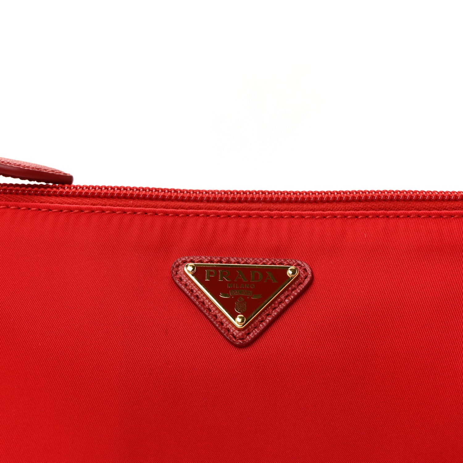 Prada Re-Nylon Vela Saffiano Mini Pochette Bag Rosso 7 of 9