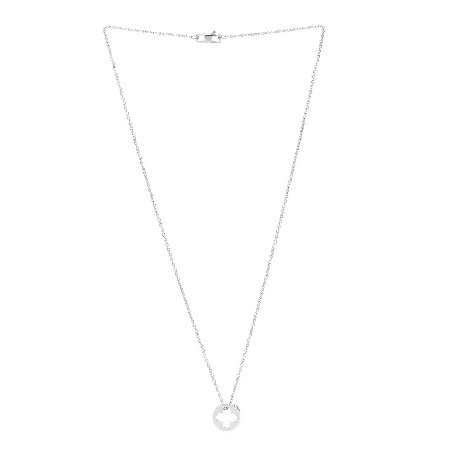 Louis Vuitton 18K White Gold Empreinte Pendant Necklace 2 of 5
