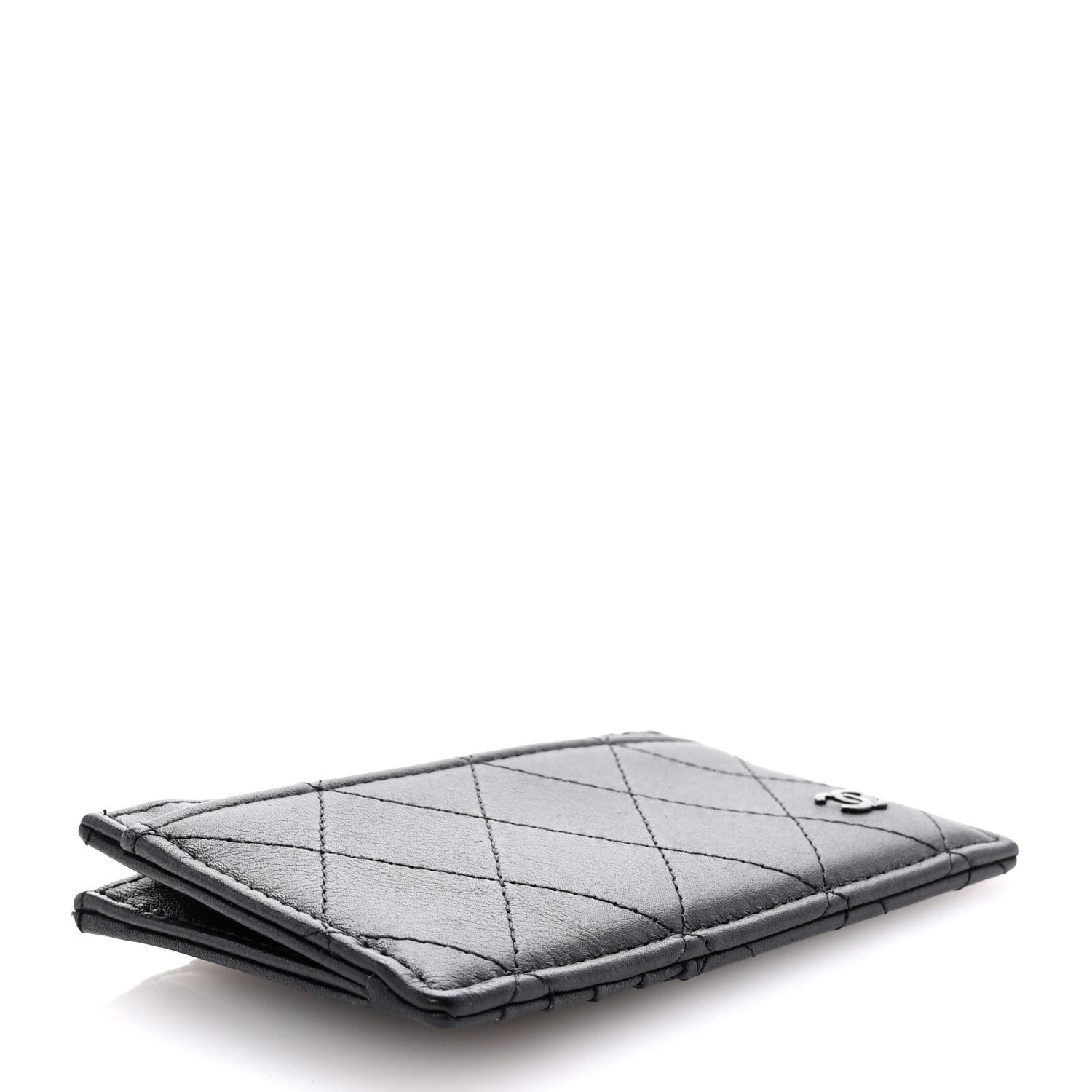 Chanel Calfskin Quilted Zip Card Holder So Black 4 of 8