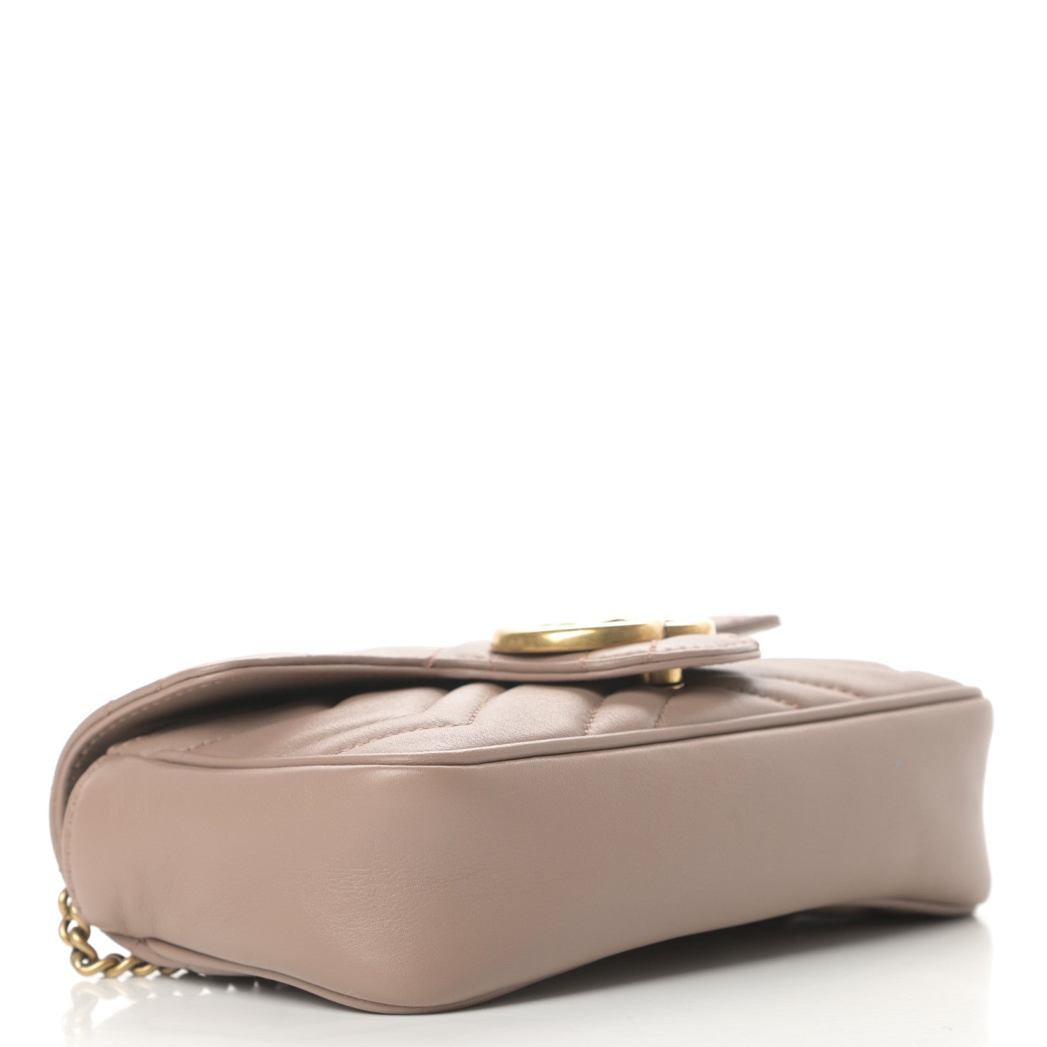 Gucci Calfskin Matelasse Super Mini GG Marmont Shoulder Bag Porcelain Rose 4 of 12