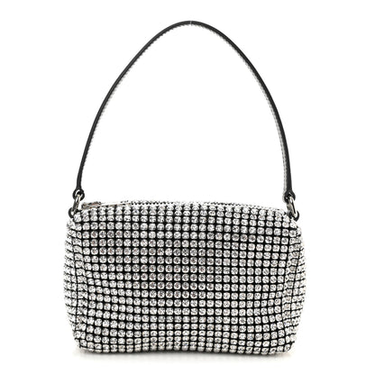 Alexander Wang Mesh Crystal Rhinestone Mini Heiress Pouch Black Silver 1 of 9