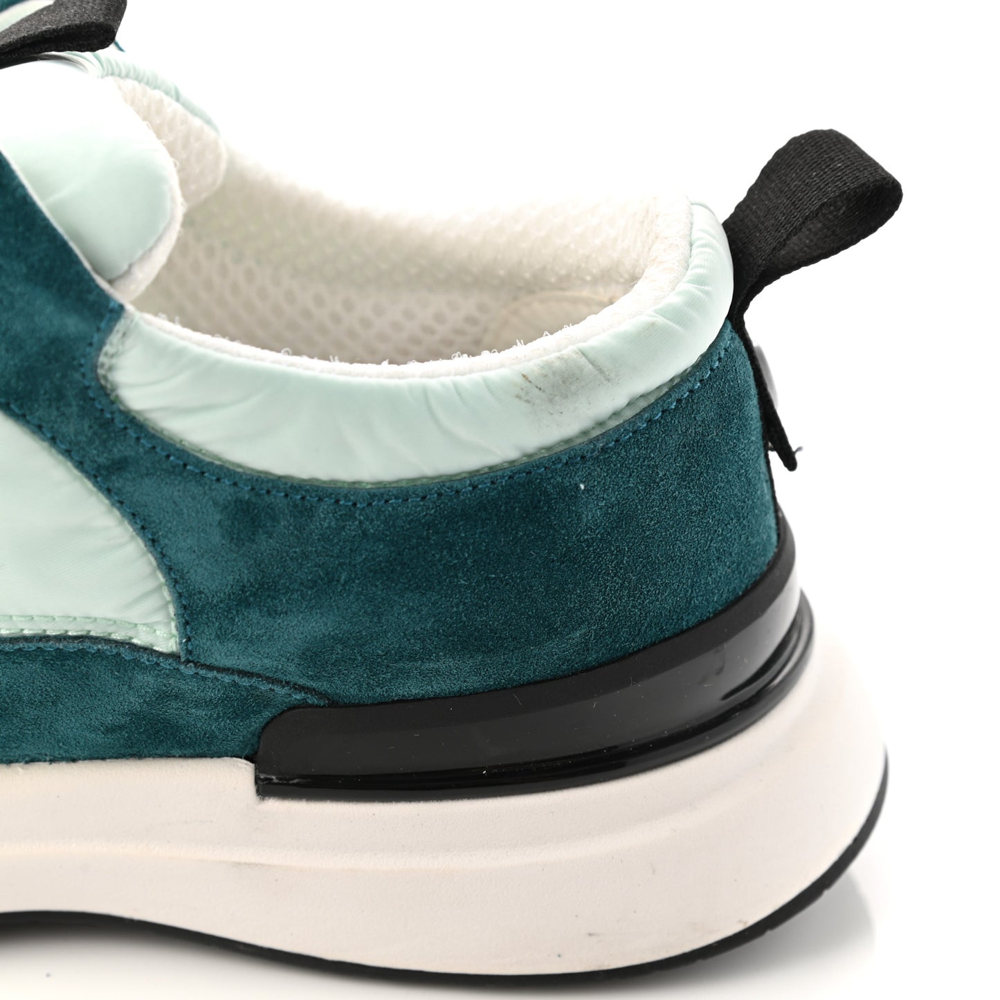 Nylon Suede Calfskin CC Sneakers 38.5 Green Light Green