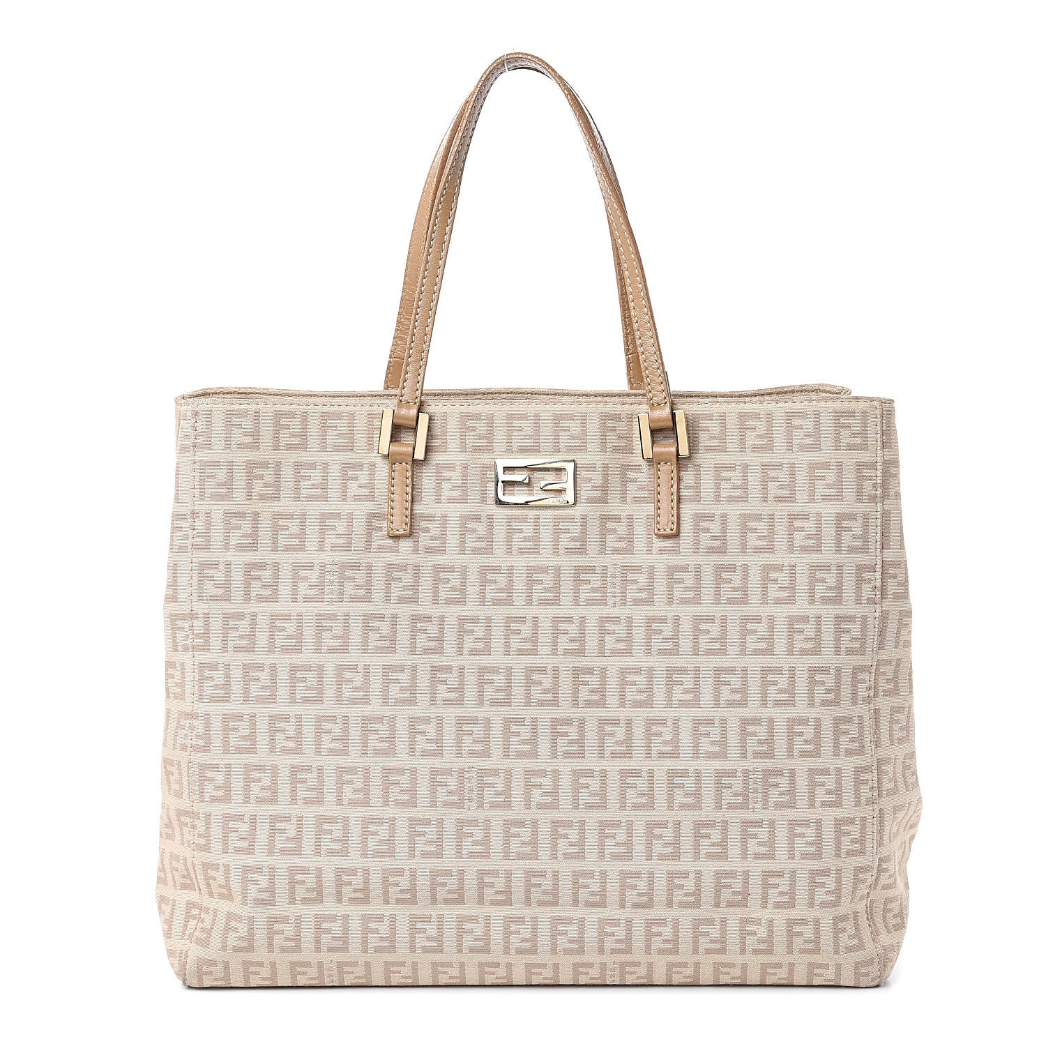 Fendi Zucchino Vitello Tote Beige Tortora 1 of 10