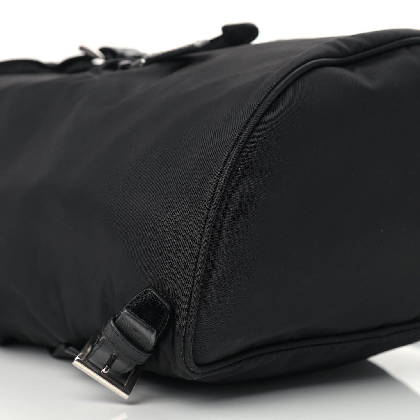 Nylon Vela Saffiano Medium Cinch Backpack Black