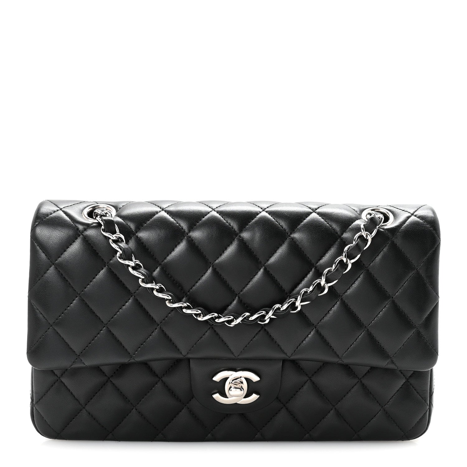 Chanel Lambskin Quilted Medium Double Flap Black 1 of 10