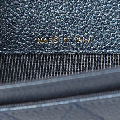 Chanel Metallic Caviar Quilted Flap Card Holder Dark Blue 7 of 9