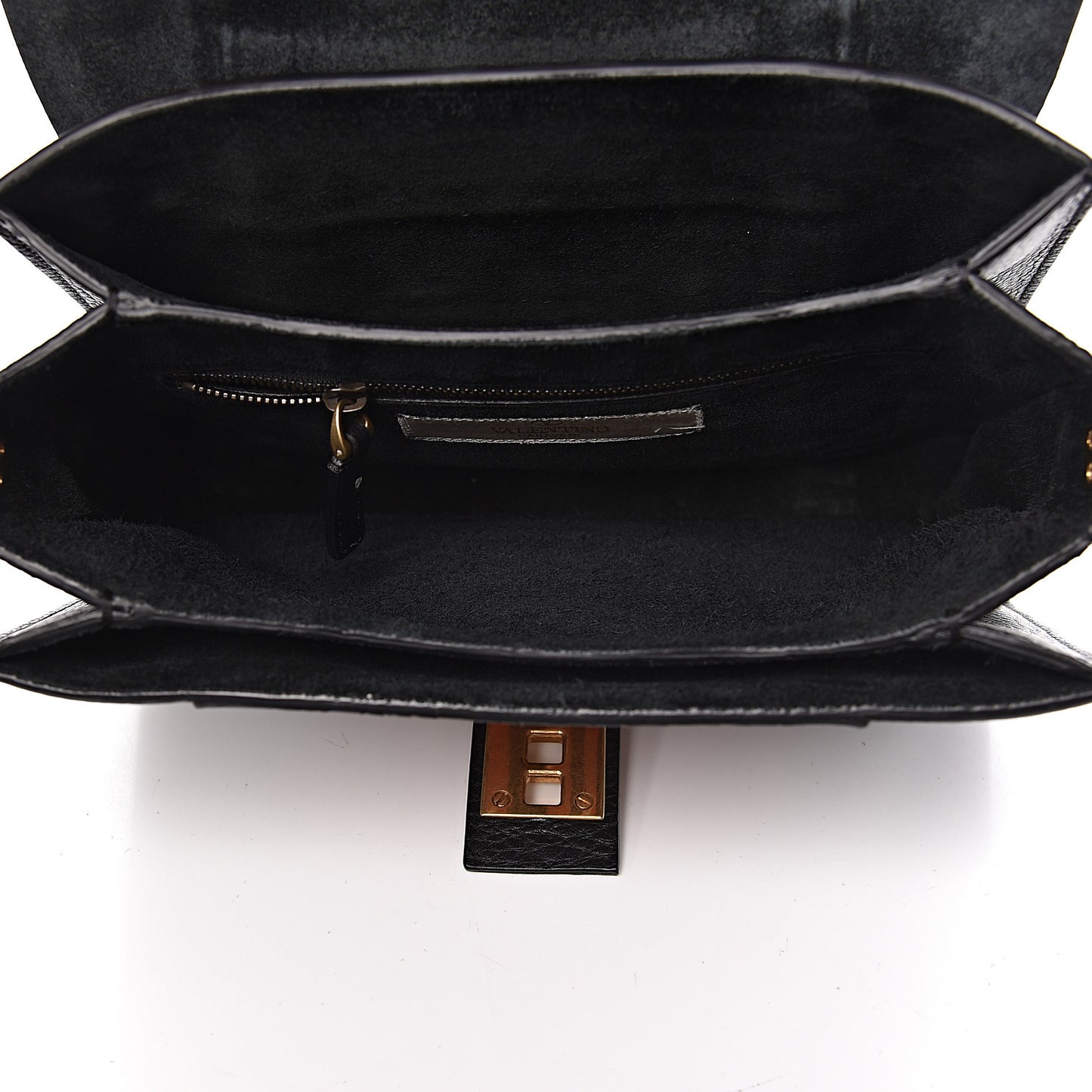 Calfskin Tribal B-Rockstud Rolling Flap Black