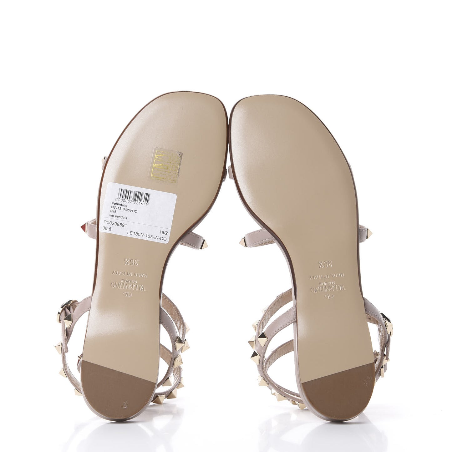 Nappa Rockstud Gladiator Flat Sandals 36.5 Poudre