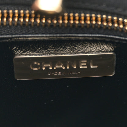 Chanel Shiny Crumpled Calfskin Quilted Mini 31 Shopping Bag Dark Beige Black 6 of 11