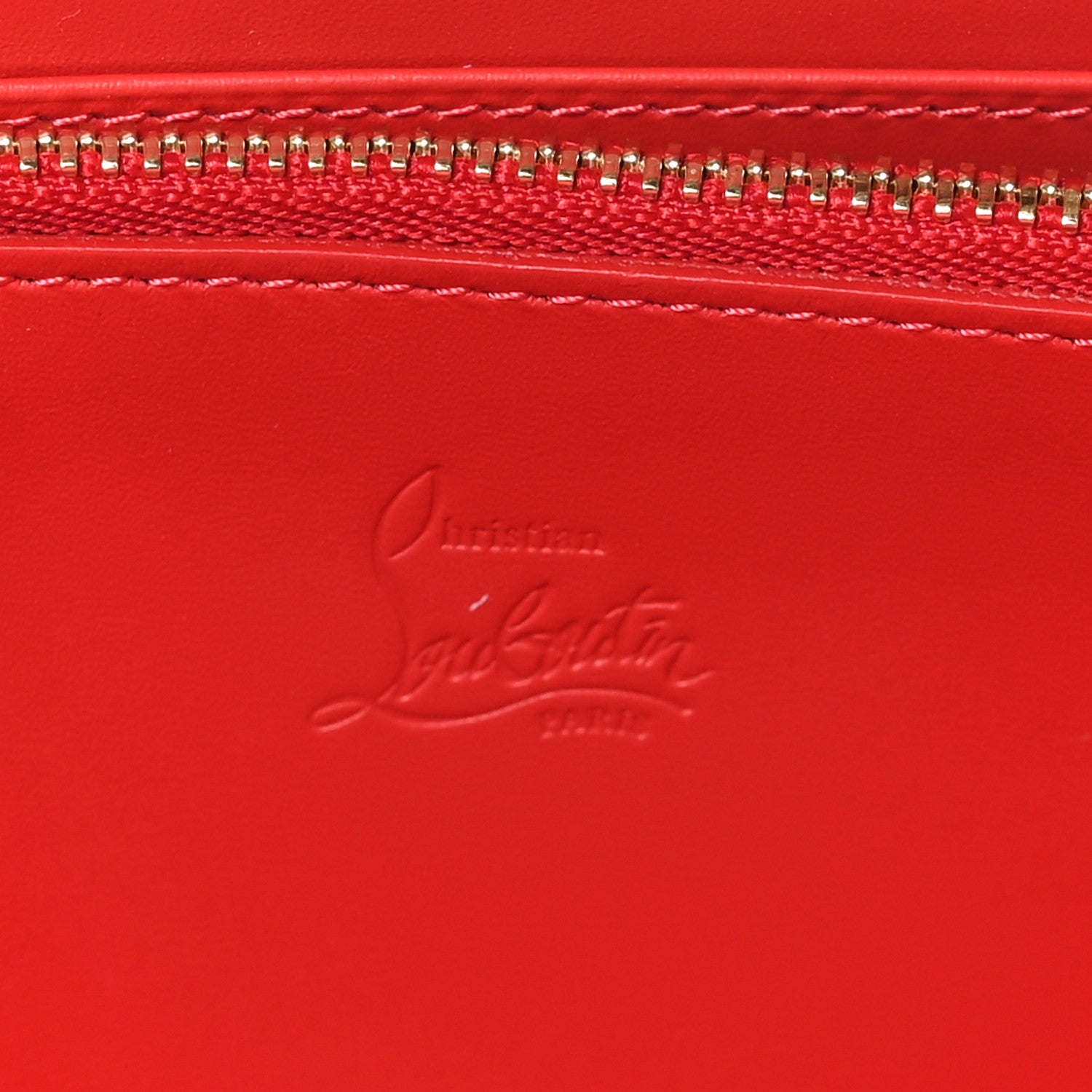 Christian Louboutin Calfskin Empire Leopard Panettone Zip Around Wallet Brown Gold 6 of 7