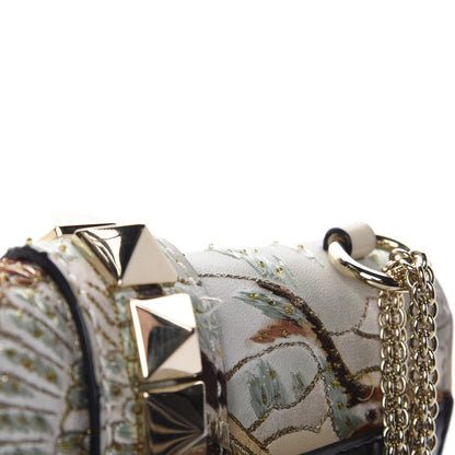 Valentino Garavani Vitello Japanese Bird Embroidered Small Glam Lock Rockstud Flap Multicolor 11 of 11