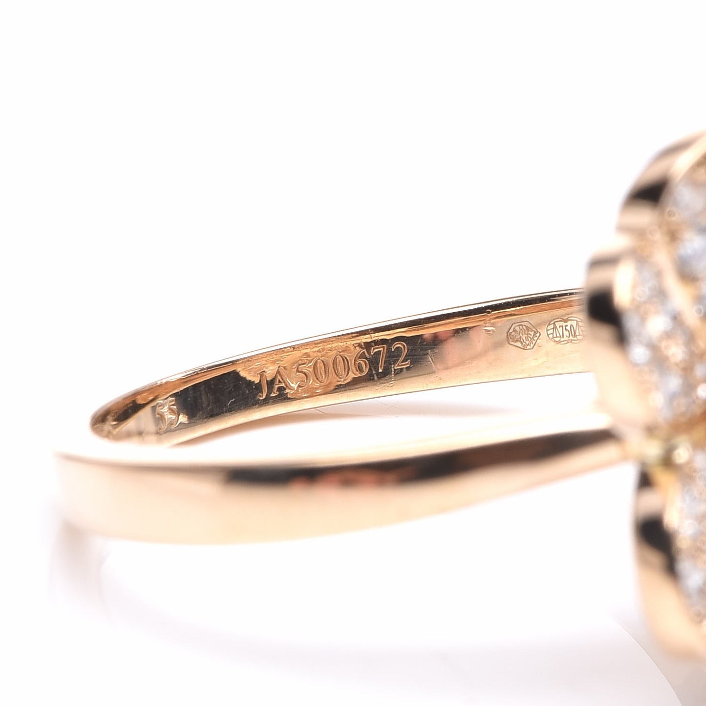 18K Yellow Gold Diamond Small Frivole Pave Ring 55 7.25