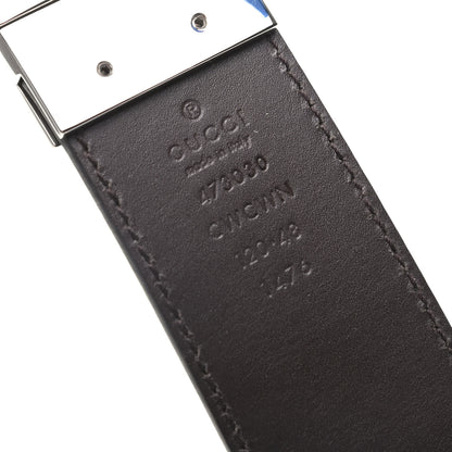 Gucci Guccissima Signature Interlocking G Reversible 37mm Belt 120 48 Black Cocoa 3 of 5