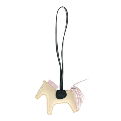 Hermes Milo Lambskin Grigri Rodeo Horse Bag Charm PM Craie Mauve Pale Vert Cypress 1 of 6