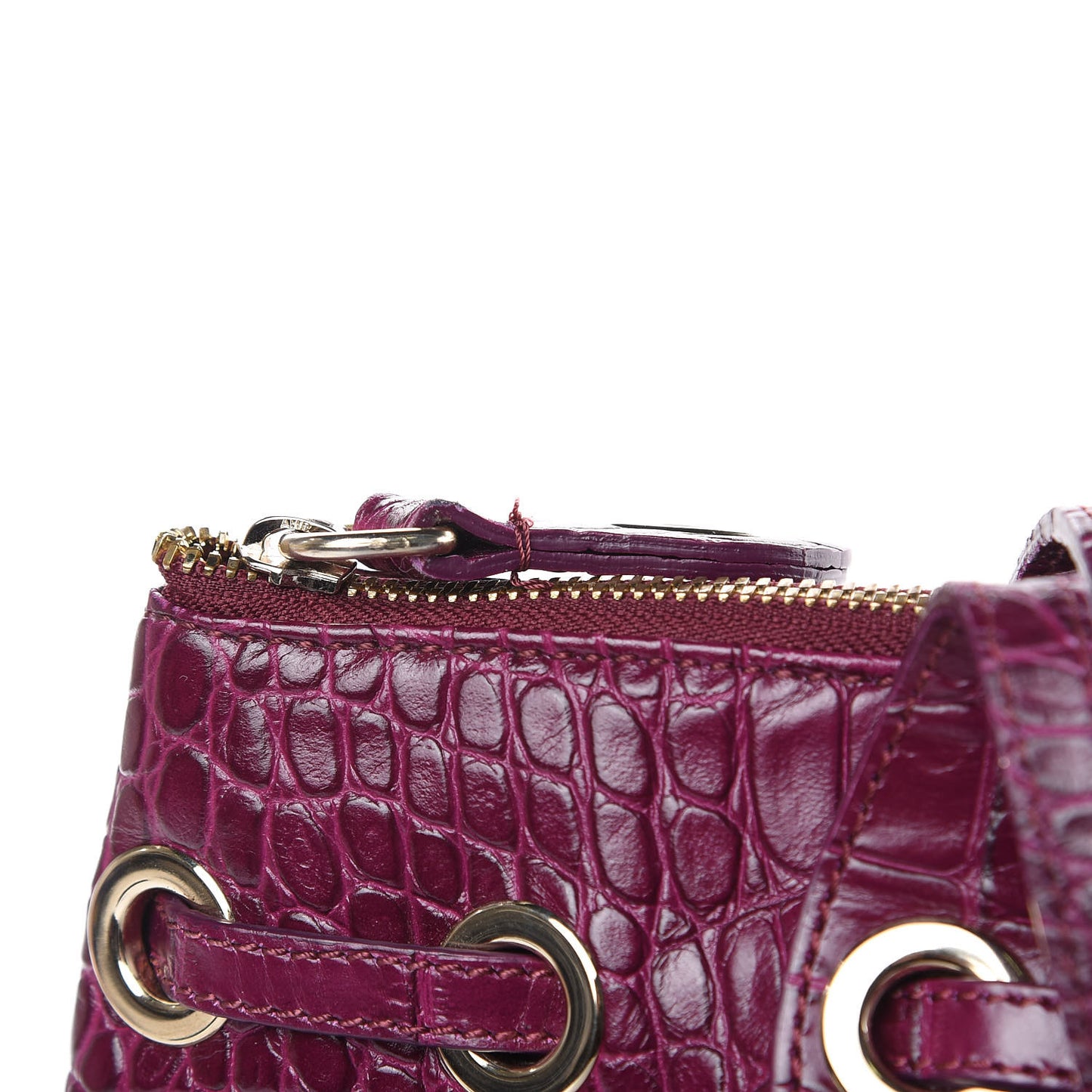Calfskin Crocodile Embossed Medium Rhea Purple