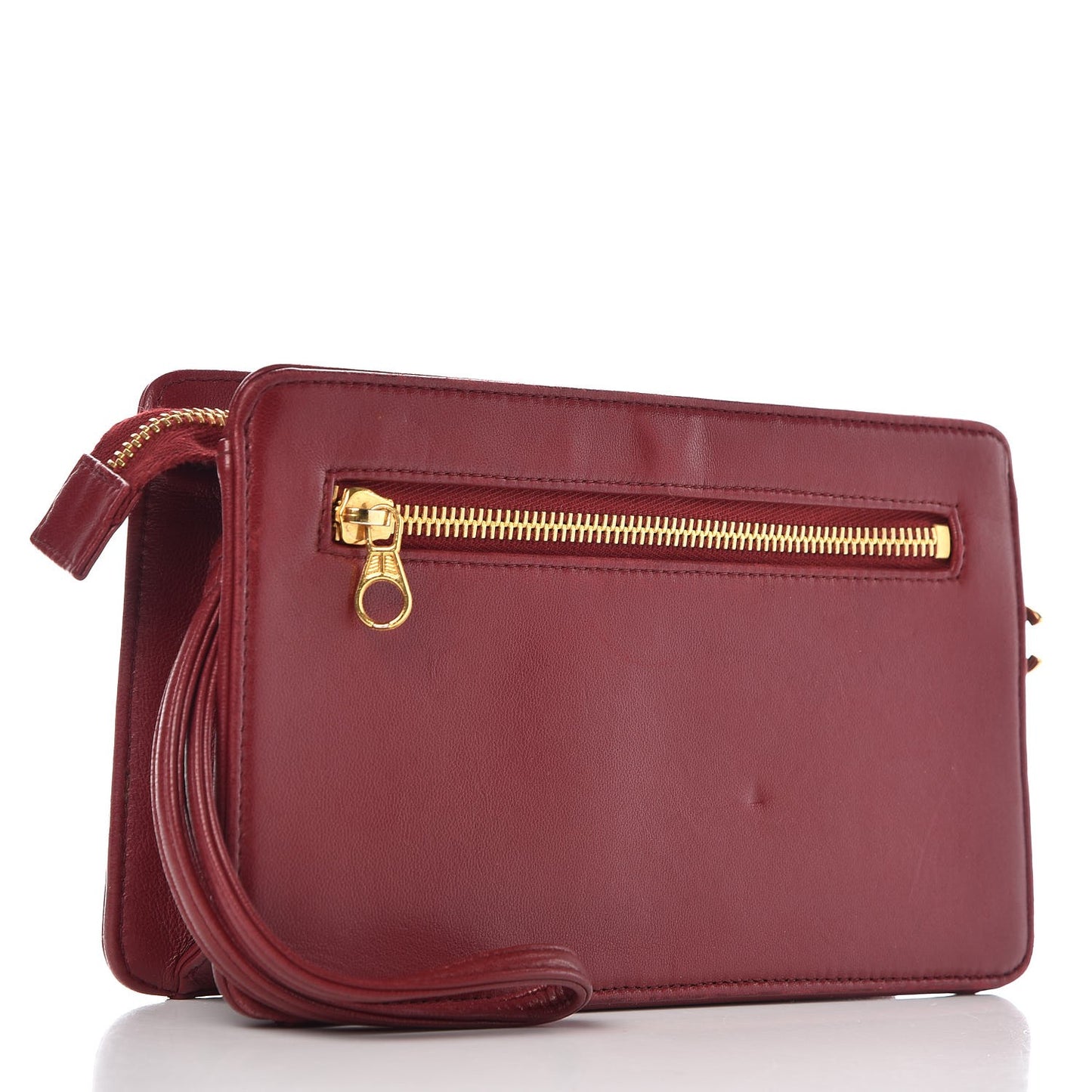 Lambskin CC Wristlet Red