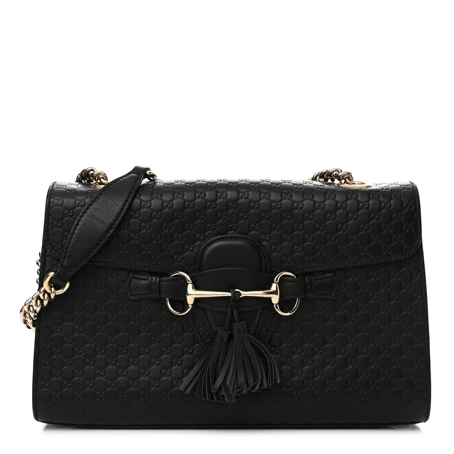 Gucci Microguccissima Medium Emily Chain Shoulder Bag Black 1 of 15