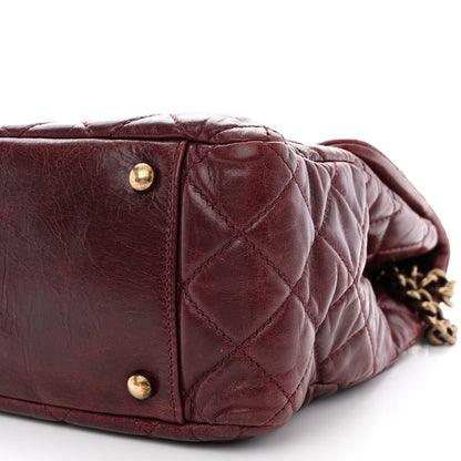 Chanel Glazed Calfskin Castle Rock Large Flap Burgundy 10 of 10