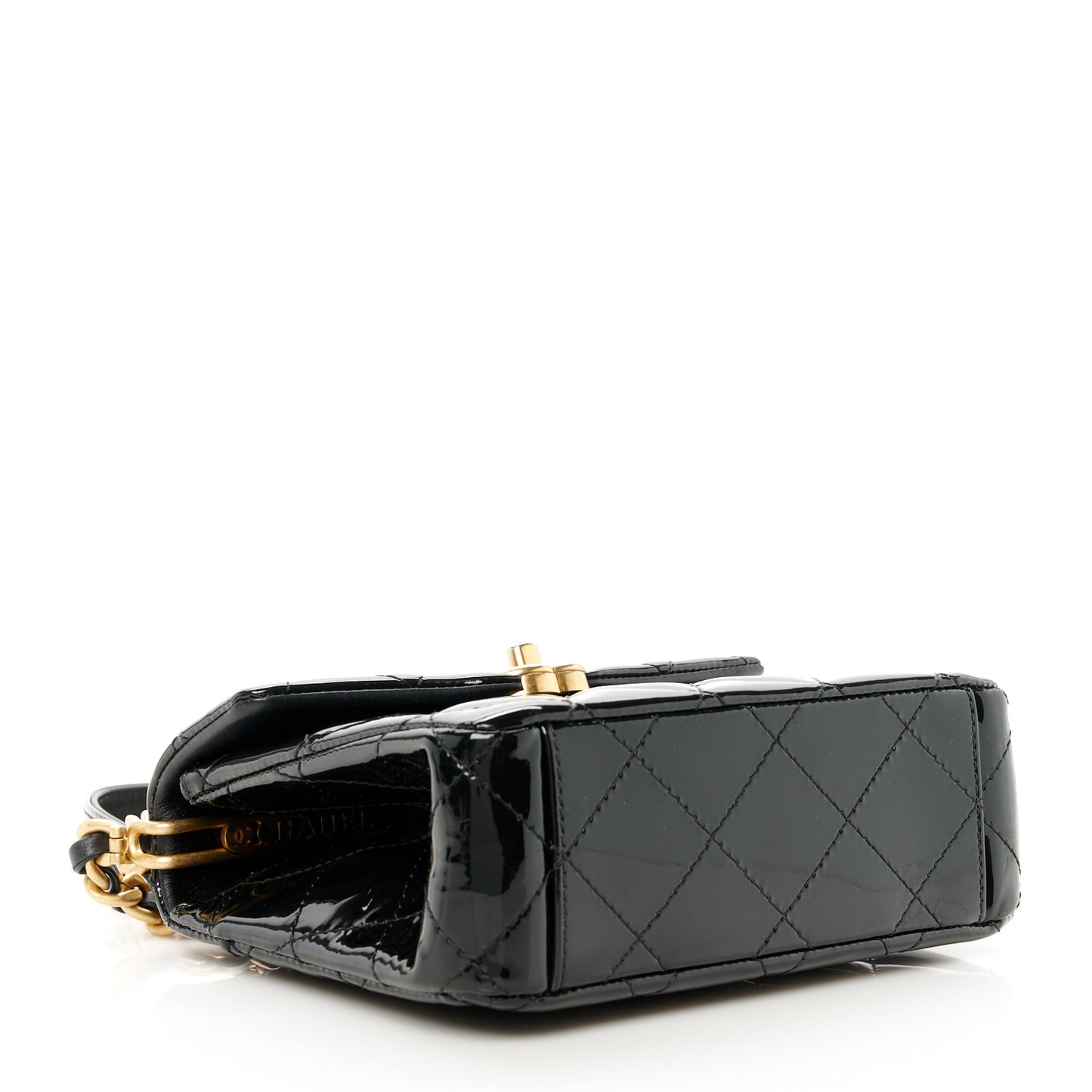 Patent Quilted 31 Rue Cambon Mini Top Handle Flap Black