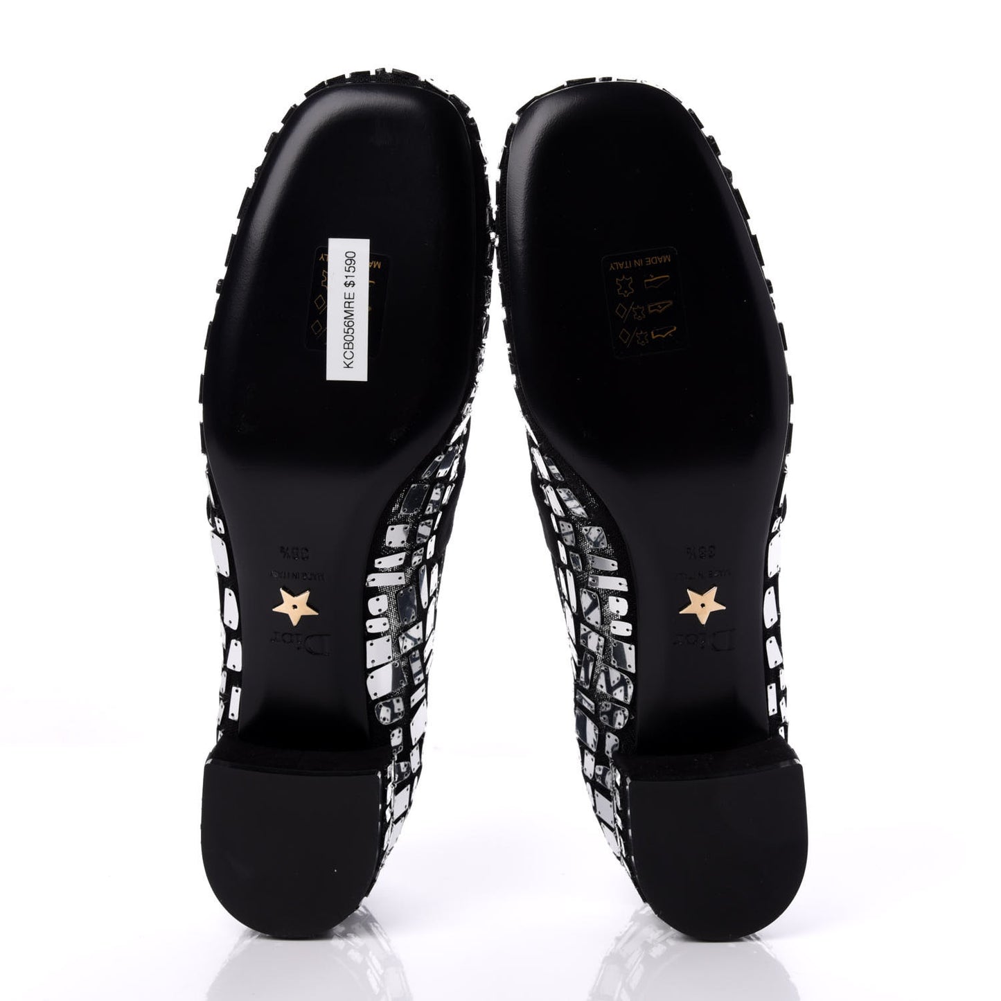 Mesh Embroidered Mirror Baby-D Ballet Pumps 38.5 Black