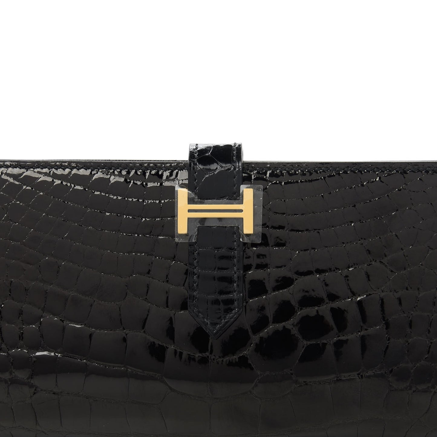 Shiny Alligator Bearn Wallet Black