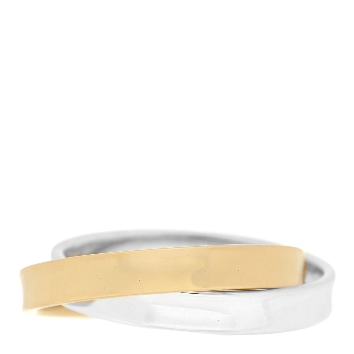 Tiffany Sterling Silver 18K Yellow Gold 1837 Interlocking Circles Ring 59 8.75 3 of 5