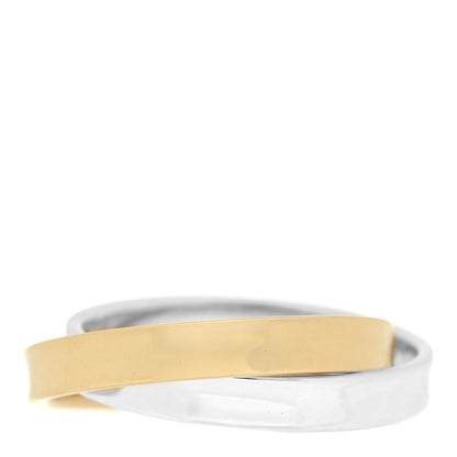 Tiffany Sterling Silver 18K Yellow Gold 1837 Interlocking Circles Ring 59 8.75 3 of 5