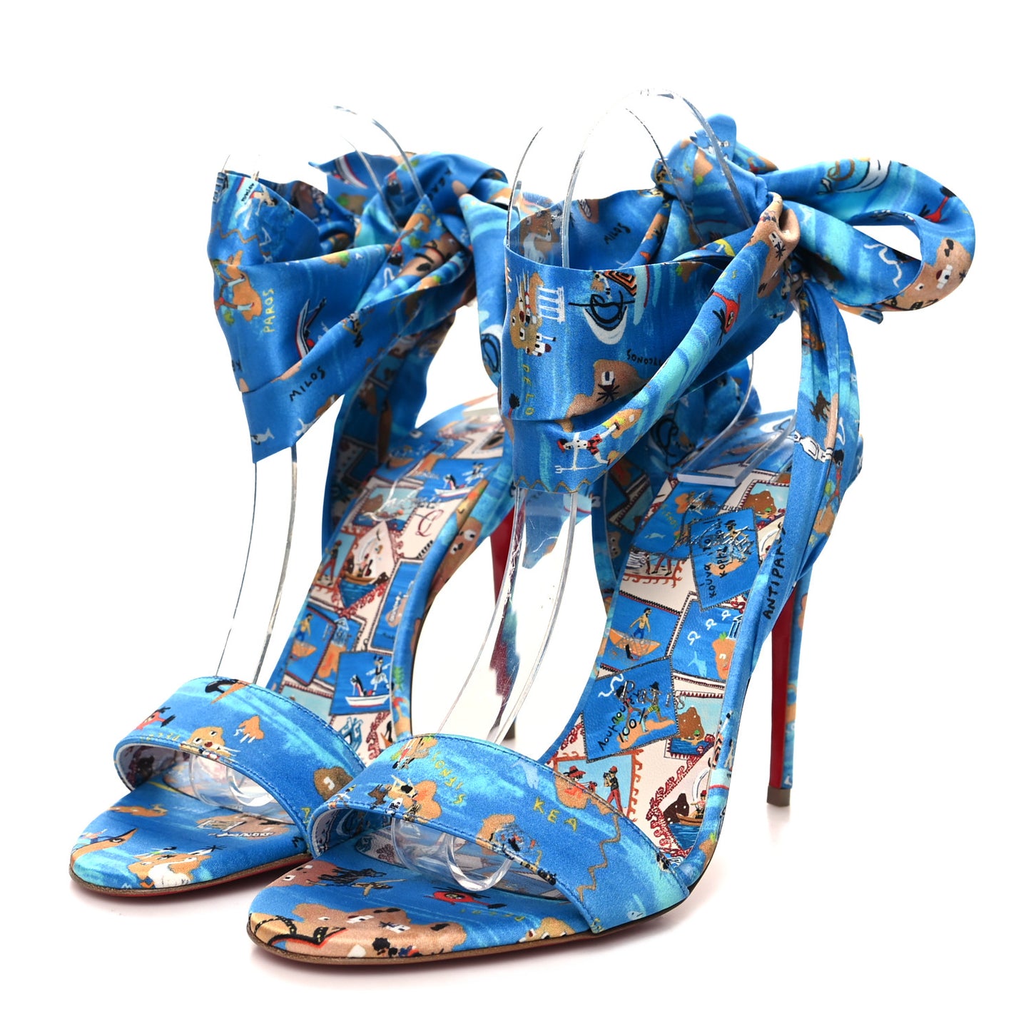 Crepe Satin Greekaba Du Desert 100 Sandal 38 Blue Multicolor