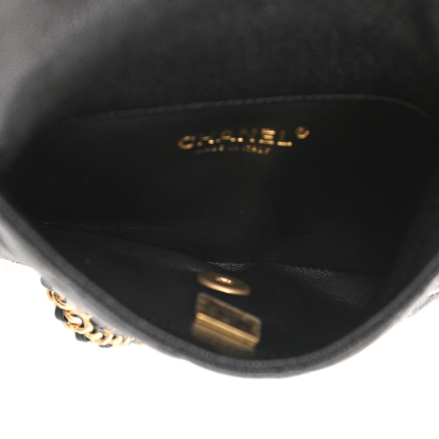 Shiny Caviar Pick Me Up Flap Belt Bag Black