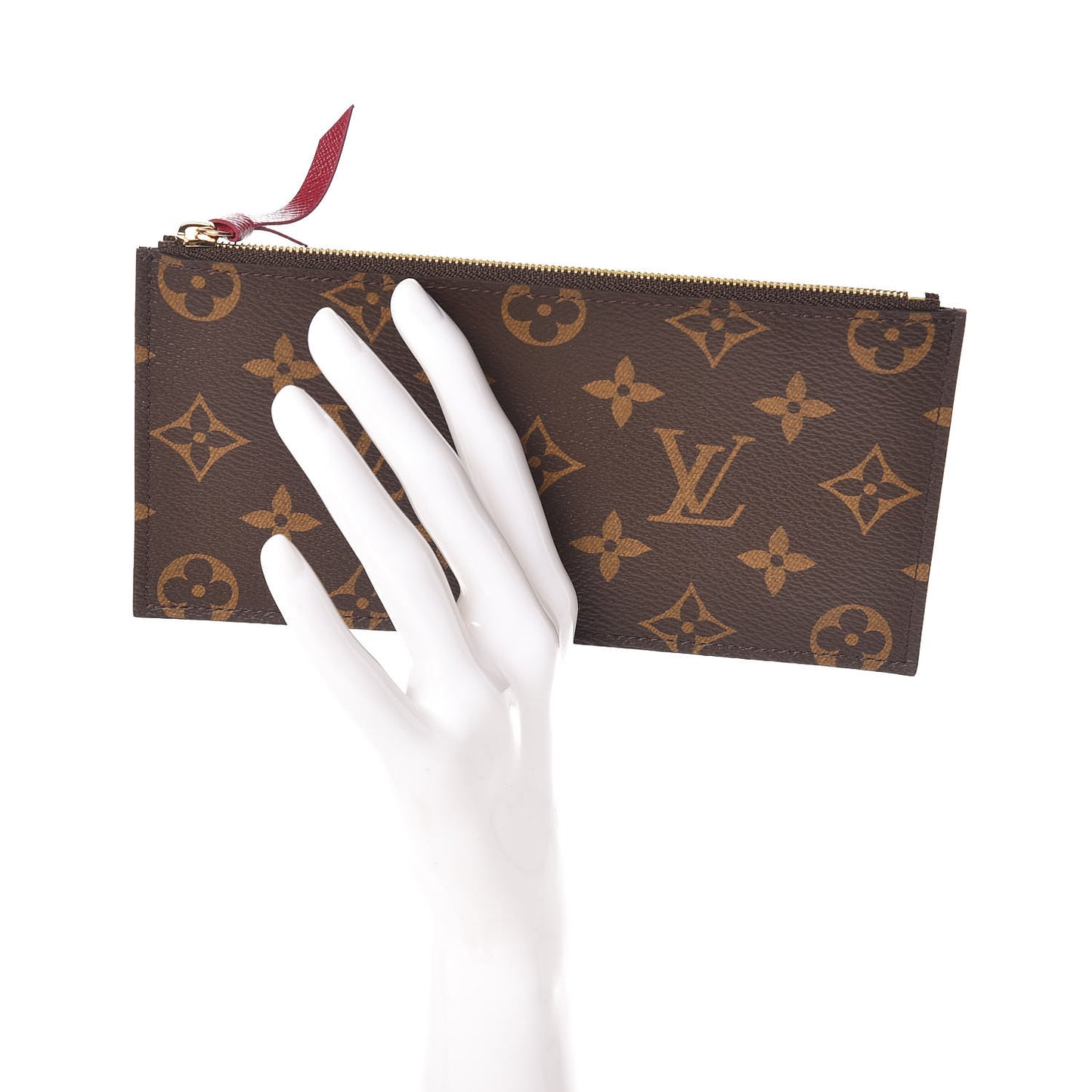 Monogram Felicie Chain Wallet Zippered Insert Fuchsia