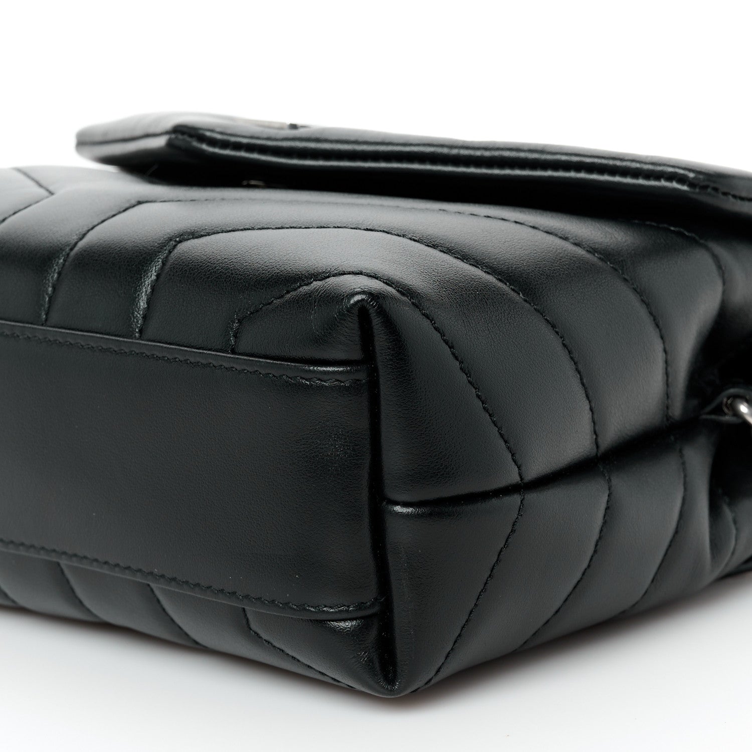 Saint Laurent Calfskin Y Quilted Monogram Toy Loulou Crossbody Bag Black 11 of 12