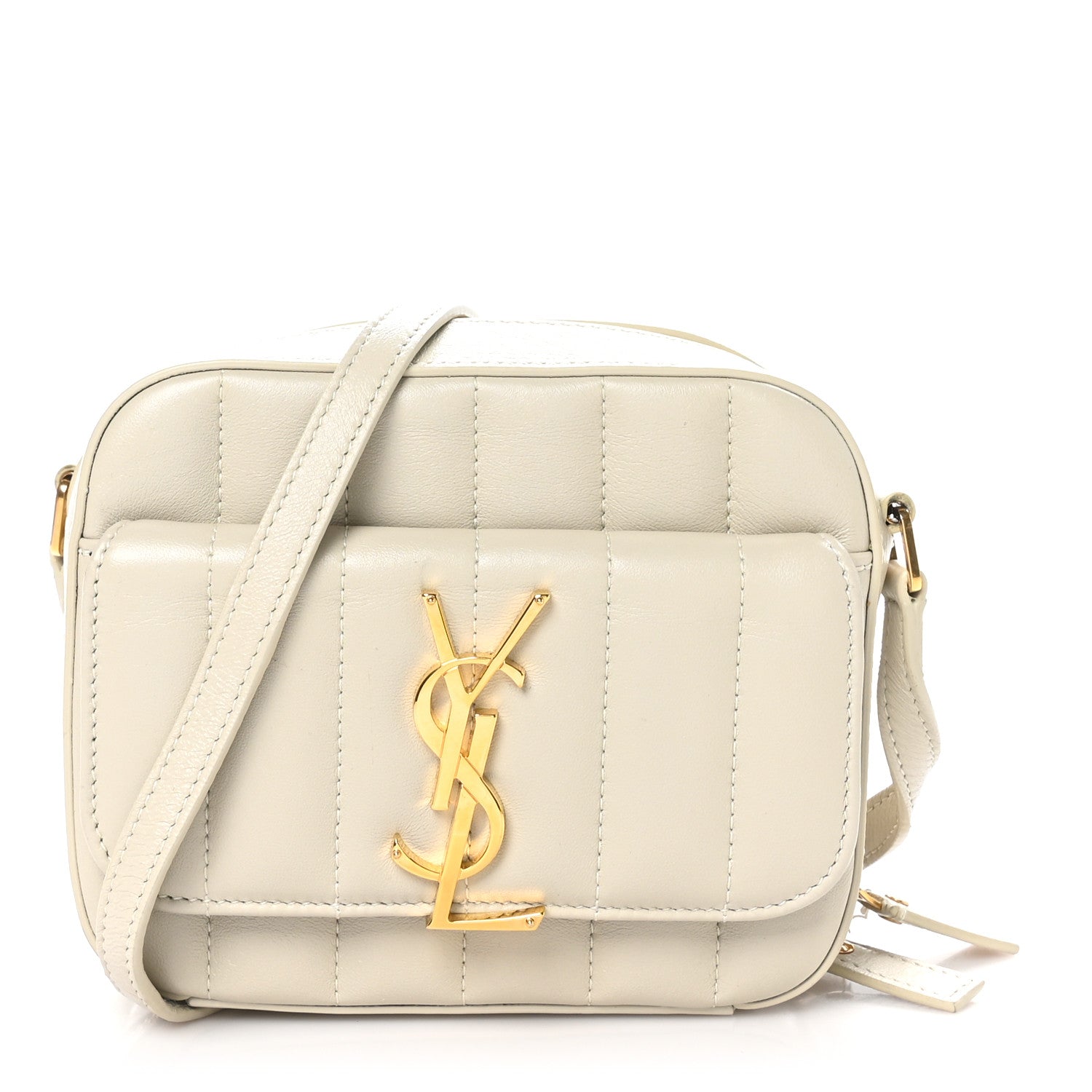 Saint Laurent Lambskin Matelasse Monogram Vicky Camera Bag Crema Soft 1 of 11