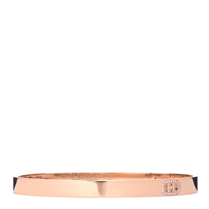Hermes 18K Rose Gold Diamond PM H D'Ancre Bracelet LG 1 of 4