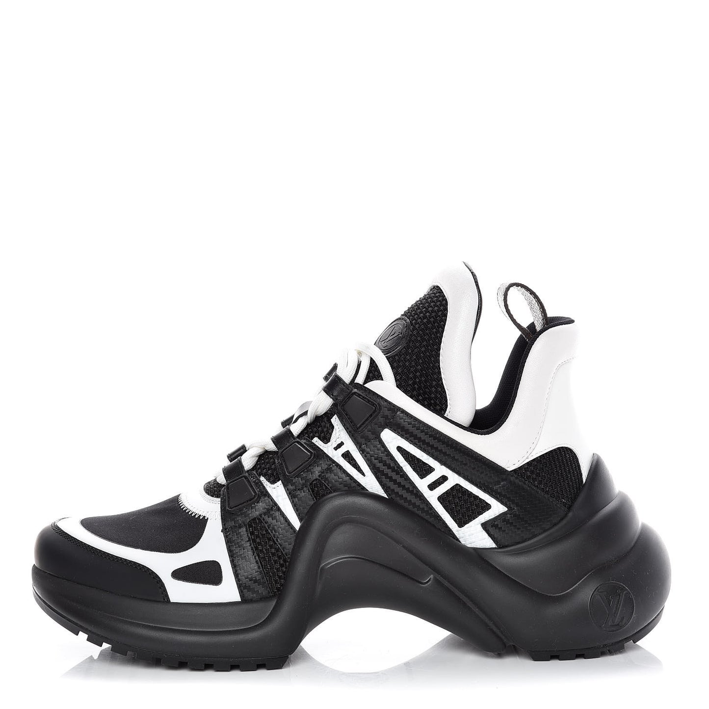 Calfskin Technical Nylon LV Archlight Sneakers 39 Black White