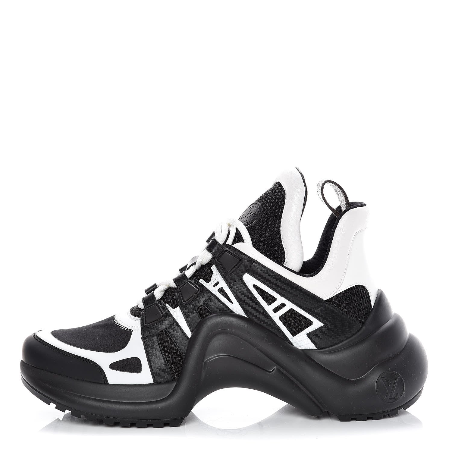 Louis Vuitton Calfskin Technical Nylon LV Archlight Sneakers 39 Black White 1 of 8