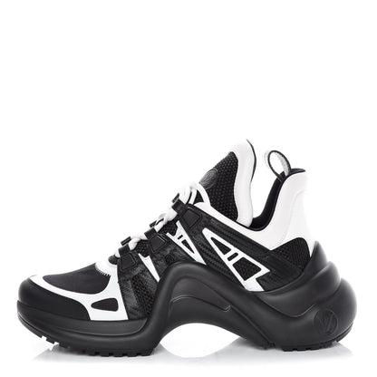 Louis Vuitton Calfskin Technical Nylon LV Archlight Sneakers 39 Black White 1 of 8