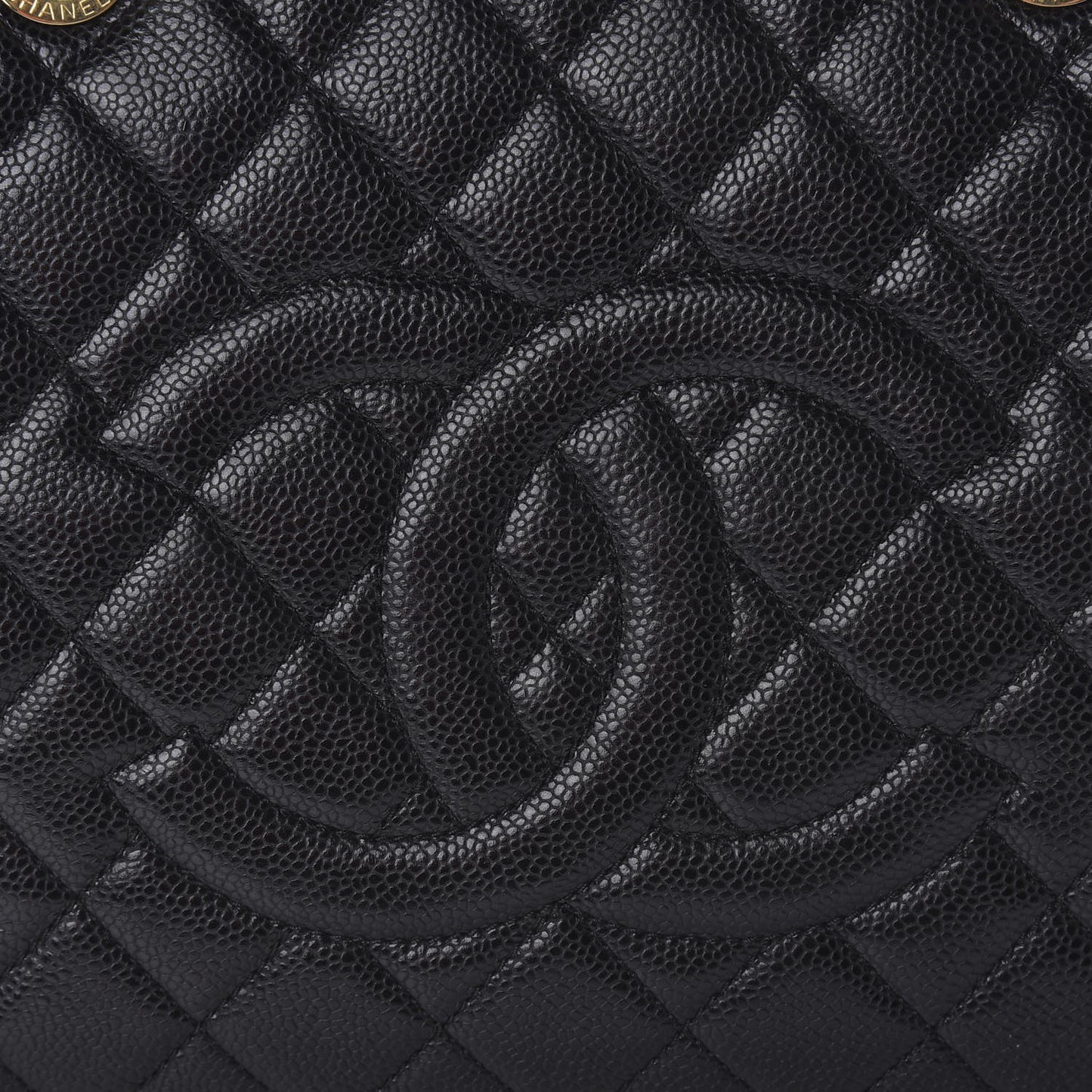 Caviar Quilted Grand Shopping Tote GST Black