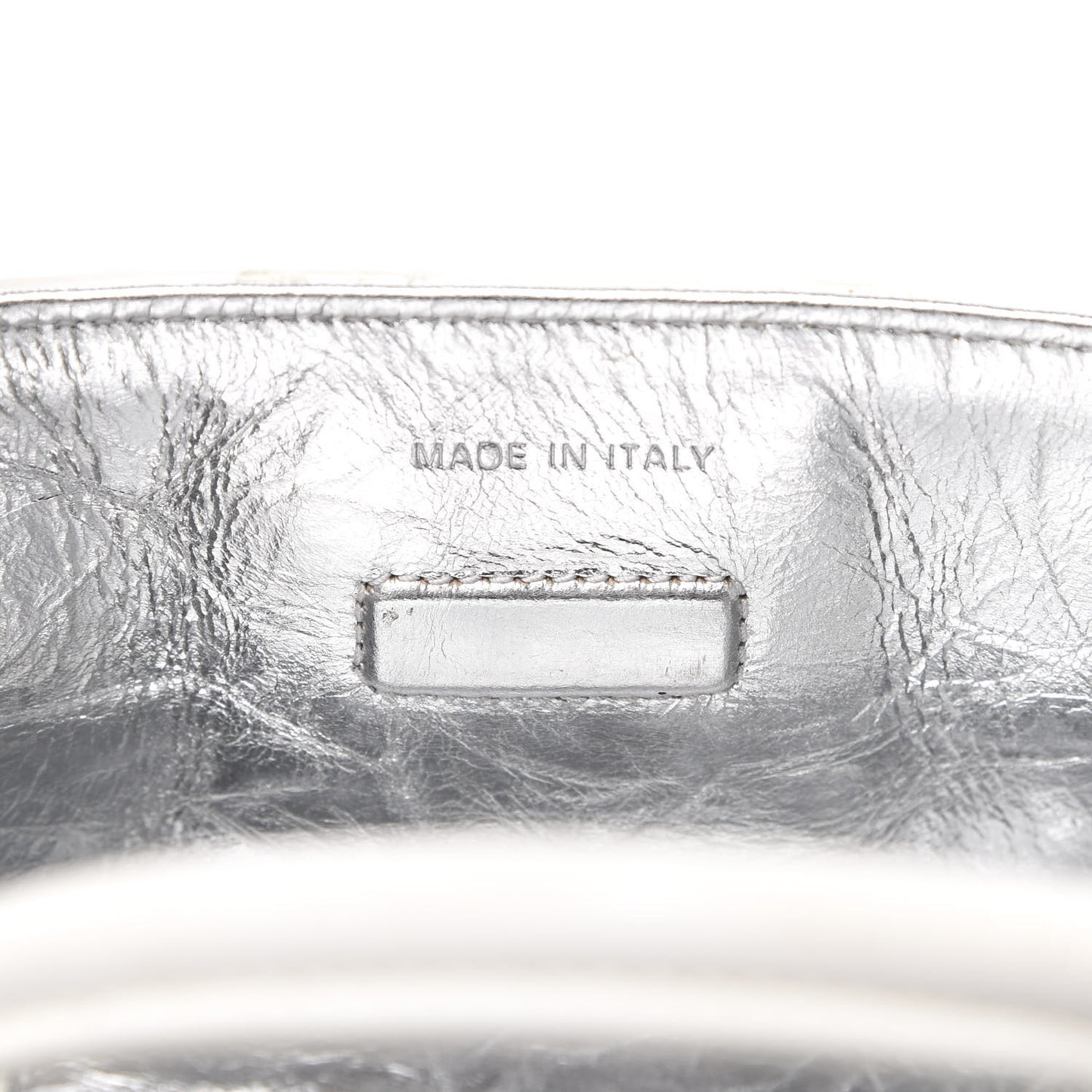 Metallic Calfskin Medium Diorever Flap Silver