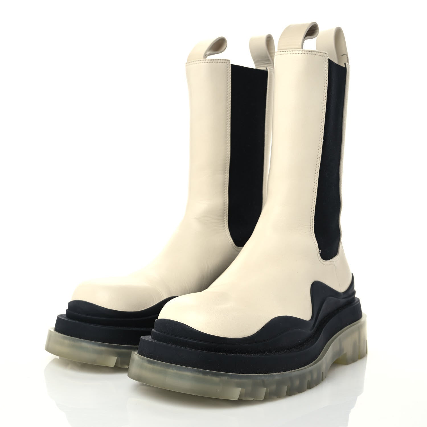 Bottega Veneta Calfskin The Tire Chelsea Boots 37 Wax Black Transparent 3 of 8