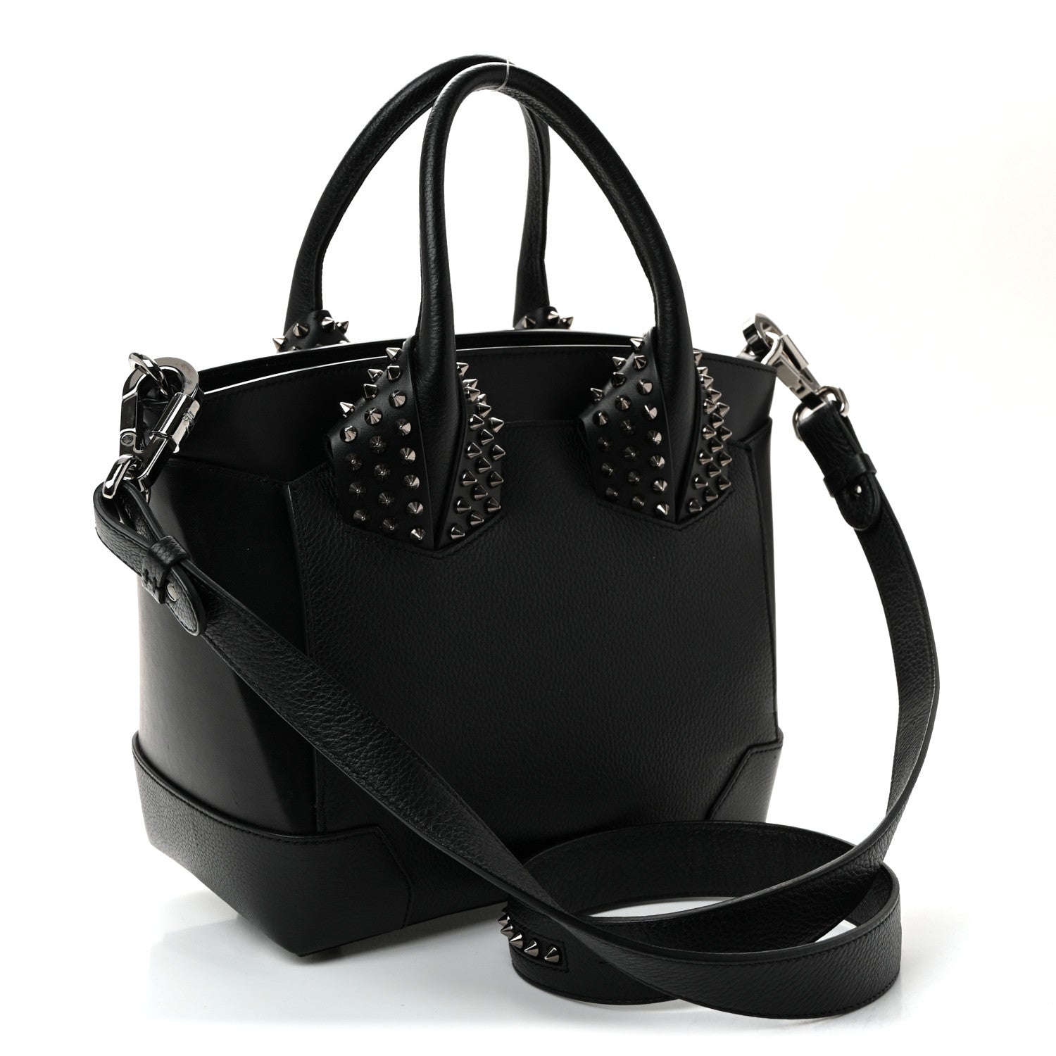 Christian Louboutin Grained Calfskin Spike Small Eloise Tote Black 3 of 10