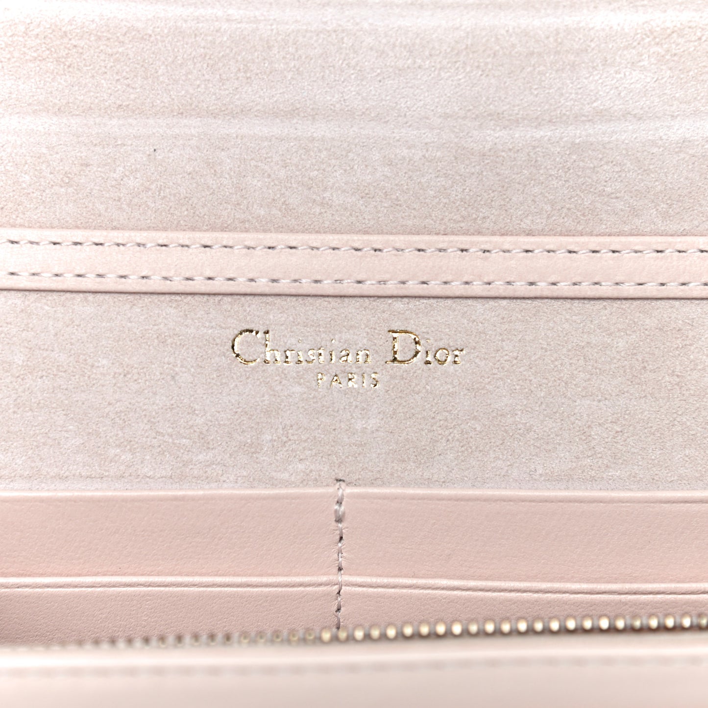 Calfskin Studded Diorama Wallet on Chain Pouch Nude