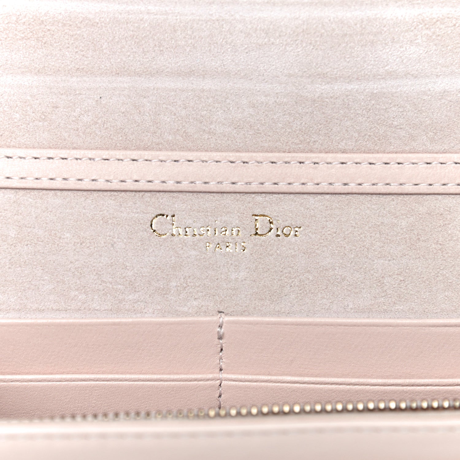 Christian Dior Calfskin Studded Diorama Wallet on Chain Pouch Nude 7 of 17