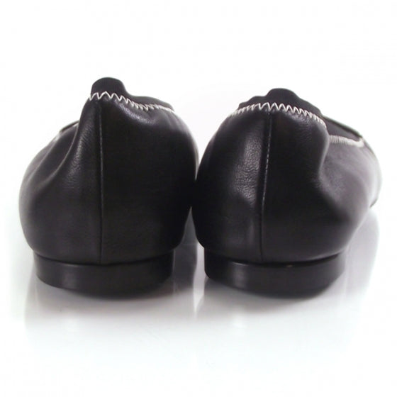 Chanel Leather Loafers Black / White 3 of 7