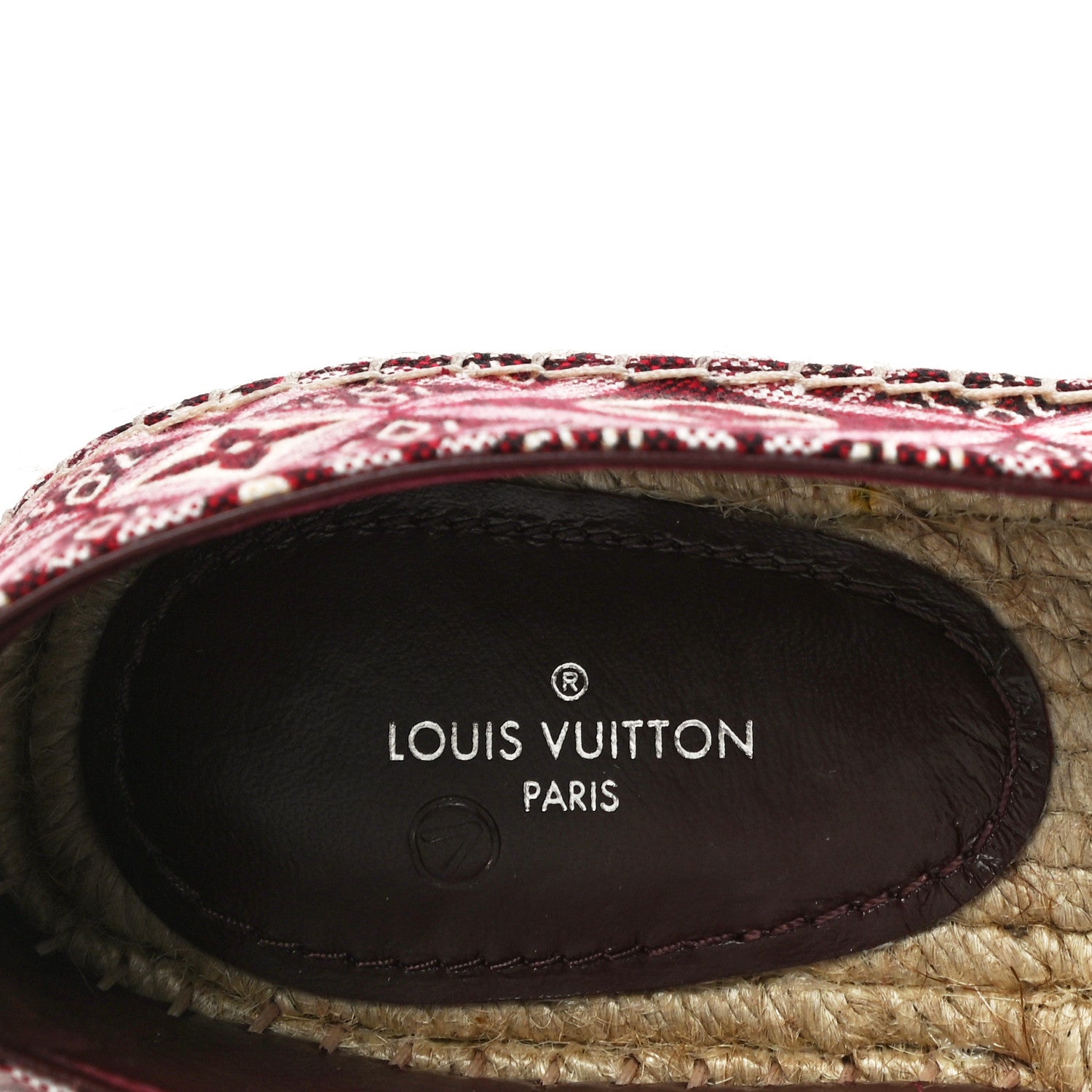 Louis Vuitton Jacquard Since 1854 Starboard Espadrille Flats 37 Bordeaux 11 of 14